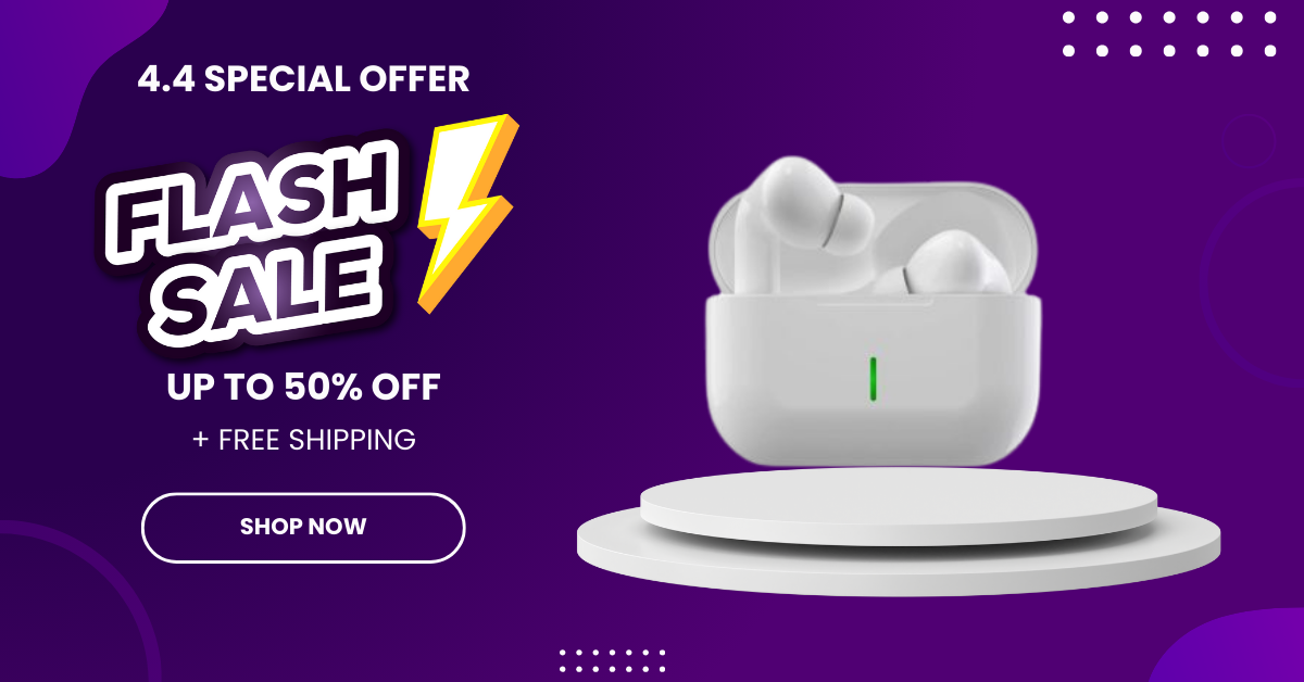 Purple and White Modern Gradient 4.4 Special Sale and Discount Promotion Facebook Ad